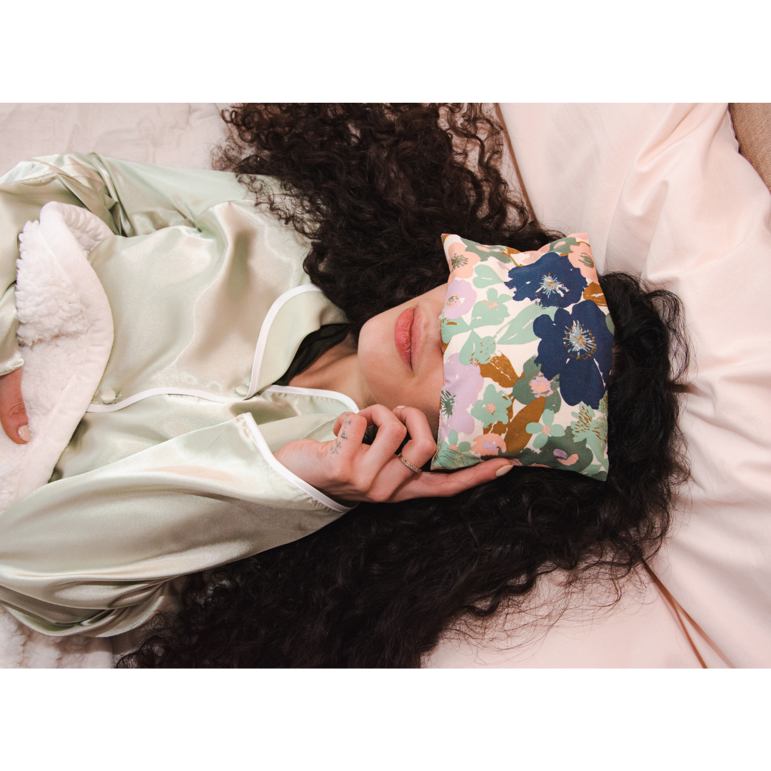 Nourish Your Energy Herbal Incense jar with abalone shell, dry brush, and lavender eye pillow for calming bath ritual