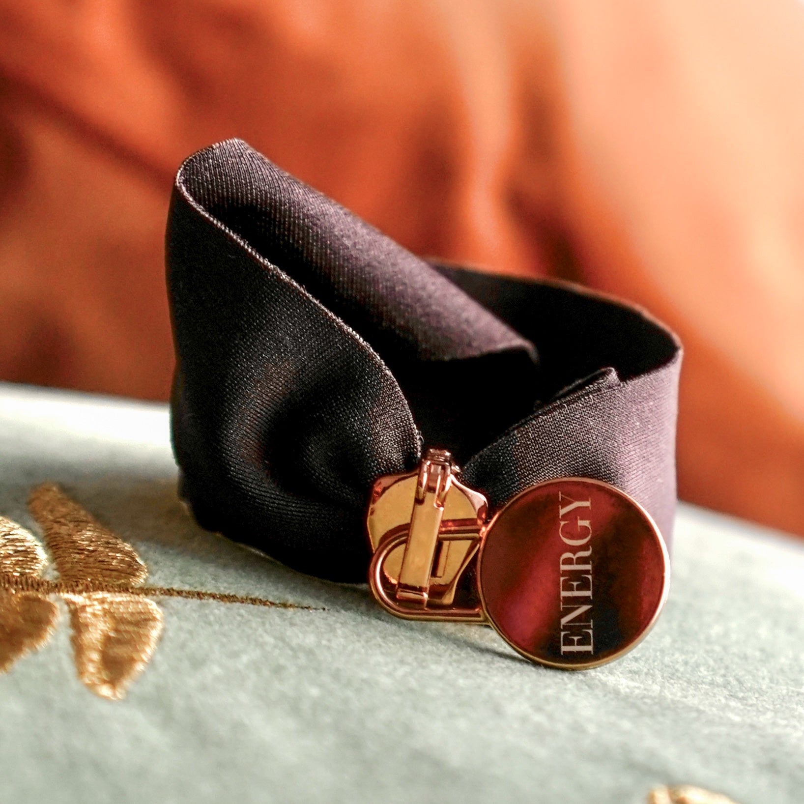 Engraved Positive Energy Bracelet in sand or coffee color